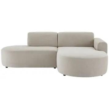 Hoekbank Loulou natural stof met ronde verlenging rechts