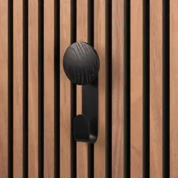 Lattenwand accessoire hanger zwart hout