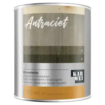 KARWEI binnenbeits transparant antraciet 750 ml