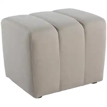 KARWEI poef Erie beige grof geweven stof