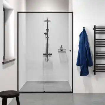 Schuifdeur voor nis Contour Zwart 120x200cm