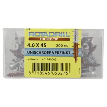 Rotadrill Verzinkte schroeven platkop 4,0x45 mm - 200 stuks