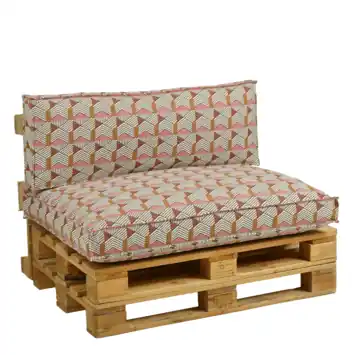 Palletkussen set roze geometrisch