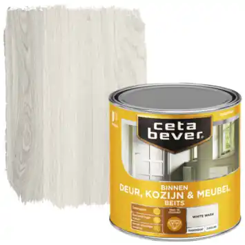 CetaBever Deur, Kozijn & Meubelbeits zijdeglans transparant white wash 250 ml