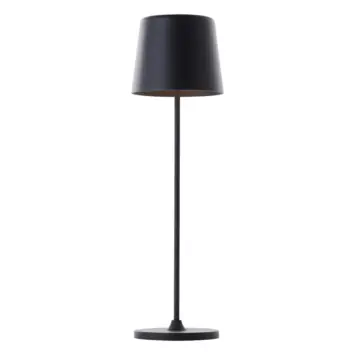Tafellamp Kaami draagbaar LED 2W voor buiten met USB oplaadbare accu, zwart