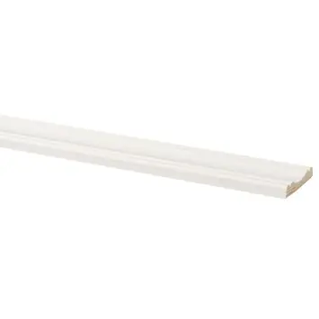 Decorlijst grenen 8x45 mm wit gegrond lengte 270 cm