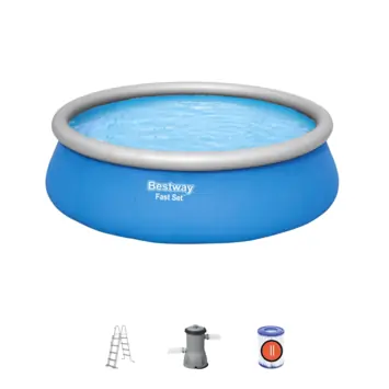 Bestway zwembad rond 457 x 122 cm blauw met pomp