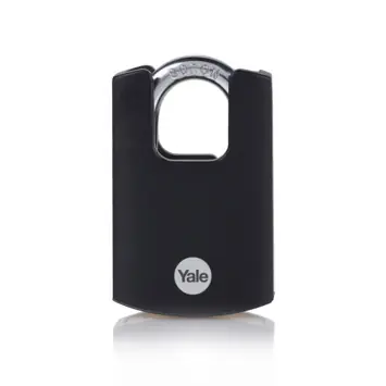 Yale Hangslot messing zware uitvoering 40 mm met zwarte body