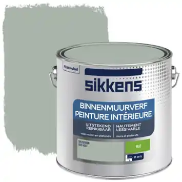 Sikkens muurverf binnen mat grijsgroen 2,5 liter
