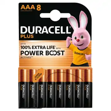 Duracell Batterij AAA Alkaline Plus Power Boost 8 stuks