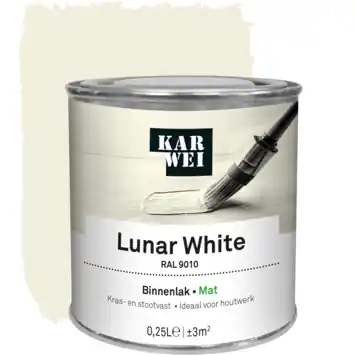 KARWEI binnenlak mat RAL 9010 lunar white 250 ml