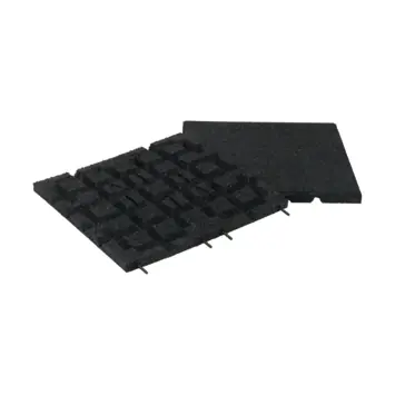 Rubber terrastegel zwart 40 x 40 cm
