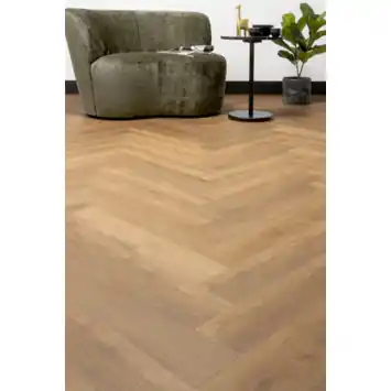 Lundia click PVC Helder Irena visgraat bruin houtlook