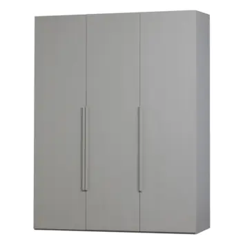 WOOOD kledingkast 3-deurs Rens lichtgrijs hout 210 x 165 x 58 cm