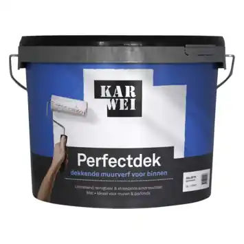 KARWEI Perfectdek muur en plafondverf mat binnen RAL 9016 verkeerswit 10 liter