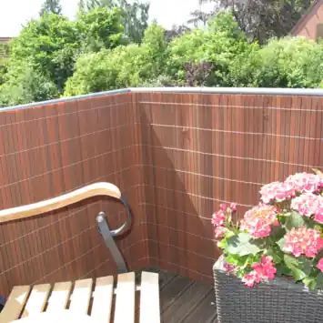 Balkonscherm PVC walnoot 90 x 300 cm