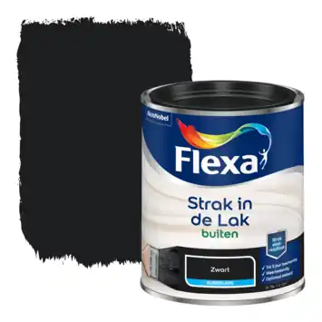 Flexa Strak in de Lak buitenlak zijdeglans zwart 750 ml