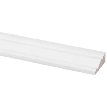 Decorlijst grenen 12x32 mm wit gegrond lengte 270 cm