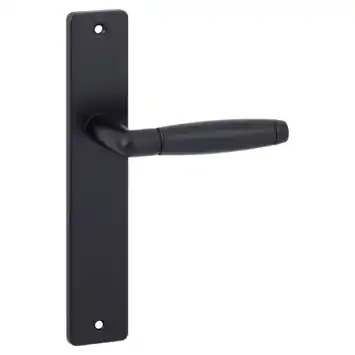Karwei deurkruk set Lopes recht blind schild zwart messing
