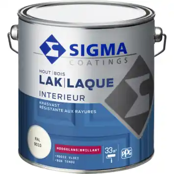 Sigma Interieur binnenlak hoogglans RAL 9010 2,5 liter
