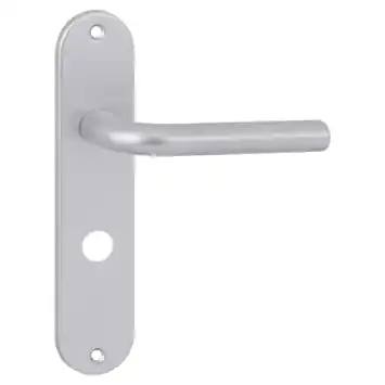 OK deurkruk set ovaal schild vrij-bezet sluiting 63/8 mm aluminium
