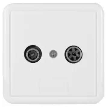 Q-Link coax contactdoos rtv eind/rijgbaar opbouw wit