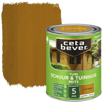 CetaBever Tuinbeits Schuur & Tuinhuis zijdeglans transparant licht eiken 750 ml