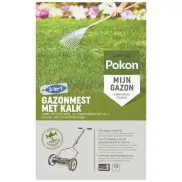 Pokon gazonmest met kalk 2 kg voor 30 m²