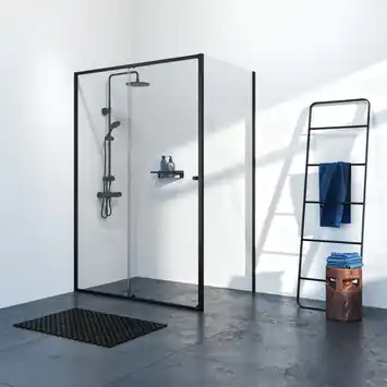 Douchecabine Contour Zwart 120x200cm met schuifdeur