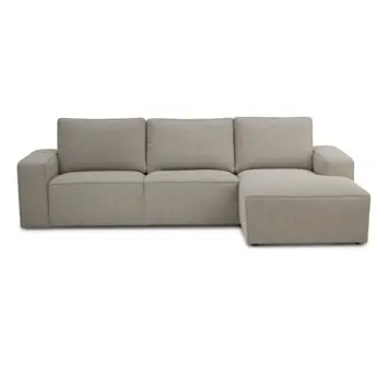 KARWEI loungebank Mack grijs gerecycled stof met rechts verlenging