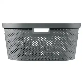 Curver Infinity Dots wasmand 40 liter antraciet