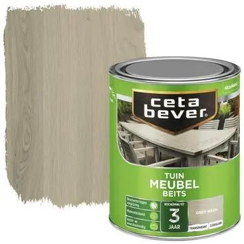 CetaBever Tuinmeubelbeits zijdeglans transparant grey wash 750 ml