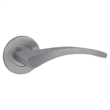 Karwei deurkruk set Stefanie rond rozet RVS look aluminium