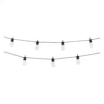 Partylights met 20 LED lampjes en snoer met warmwit licht 9,5 meter