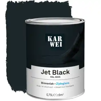 KARWEI binnenlak zijdeglans RAL 9005 jet black 750 ml