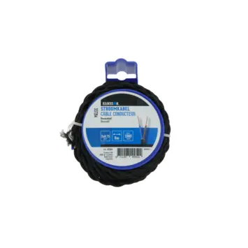 Decoratief Snoer 2 x 0,75mm2 Zwart Gewikkeld 5 Meter