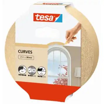 Tesa flexibele afplakband voor rondingen 38 mm x 25 m