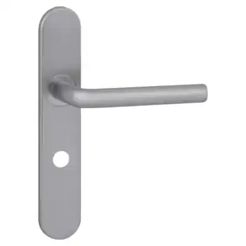 Karwei deurkruk set Gino ovaal schild vrij-bezet sluiting 63/8 mm RVS look aluminium