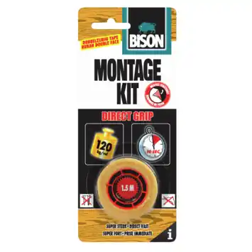 Bison Direct Grip montagetape dubbelzijdig 1,5 m x 19 mm