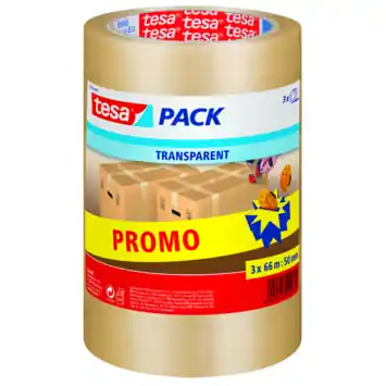 Tesa Pack verpakkingstape transparant 66 m x 50 mm (3 stuks)