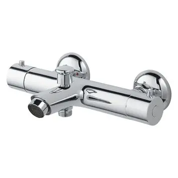 Handson Oscar thermostatische badkraan met omstelling chroom 15cm