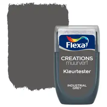 Flexa Creations muurverf kleurtester mat industrial grey 30 ml