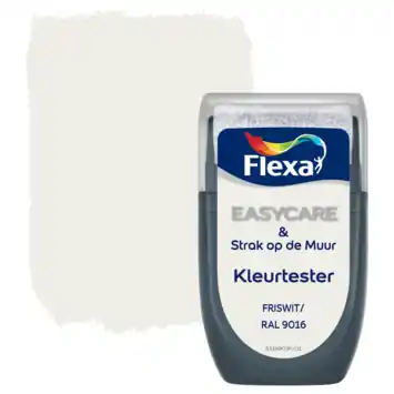 Flexa Strak op de muur Easycare kleurtester mat fris wit RAL 9016 30 ml