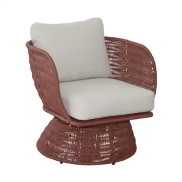 Tuinstoel kuip Celine terracotta/beige staal
