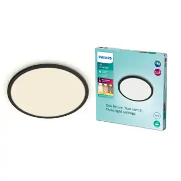 Philips badkamerlamp Superslim sceneswitch 1x18W zwart 2700K