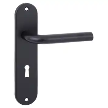 Ok deurkrukset Ovaal kortschild sleutelgat 56mm aluminium zwart