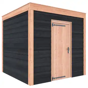 Tuinhuis Douglas hout Zweets rabat onbehandeld zwart 255 x 255 cm