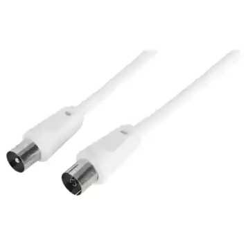 Q-Link coax kabel 3CV2 HF stekker recht 5 meter wit
