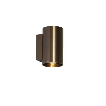 QAZQA wandlamp up down Sandy 2-lichts 10W GU10 brons aluminium