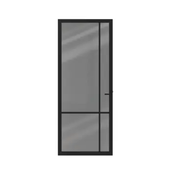 Lundia binnendeur Lumen En 1E04 rook glas zwart gegrondverfd opdek rechts 83 x 201,5 cm inclusief deurbeslag Aido